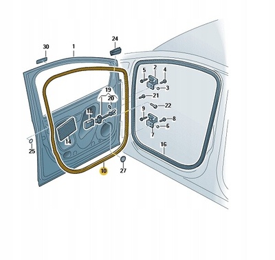 7N0837701C уплотнитель дверь наружняя seat альгамбра