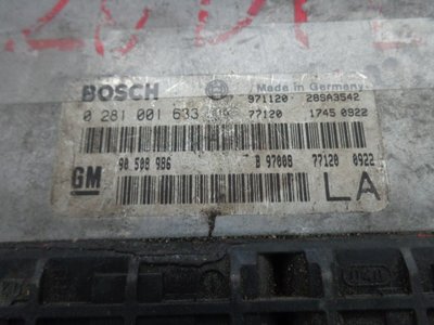 0281001633 Блок управления двигателем Opel Zafira A (1999-2005) 2003