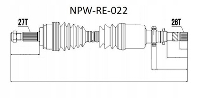 NPWRE022 renault 8200687740 привод правый kangoo 1.5dci 1.6