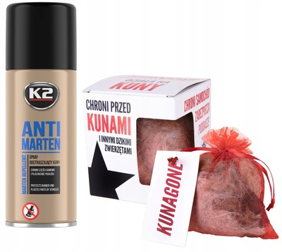 Odstraszacz на kuny gryzonie для автомобиля domu strych zawieszka + spray k2