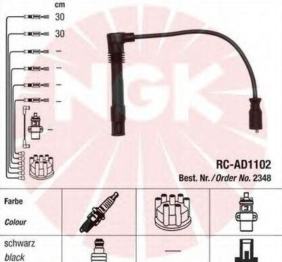 RCAD1102 провода провода зажигания ngk audi a4 volkswagen passat hvq