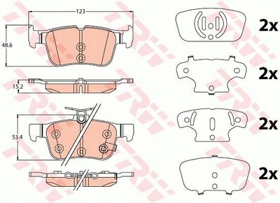GDB2115 колодки колодок . форд mondeo 14 - задняя