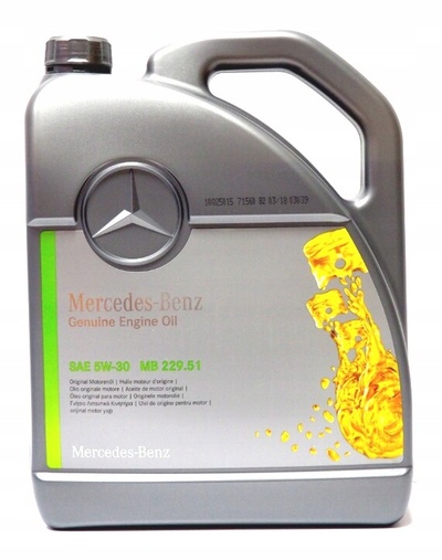 масляный mercedes - benz 5w30 mb229.51 5l оригинал !