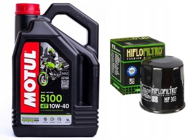HF303 масляный motul 10w40 4t 5100 4l + hf 303