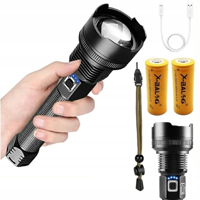 XHP90 фонарик taktyczna сильная светодиодный zoom usb 8800mah