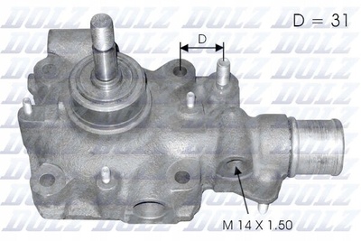 B114 [] насос жидкости охлаждения отверстие на датчик