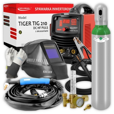 SET1103032 комплект spawarka tig weldman tiger 210 dc puls hf