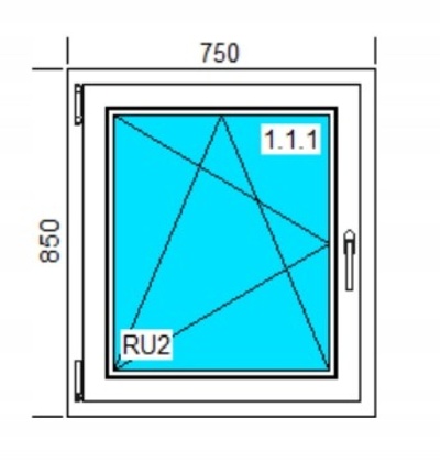 2021040271 окна пвх 750x850 ru белые , левая