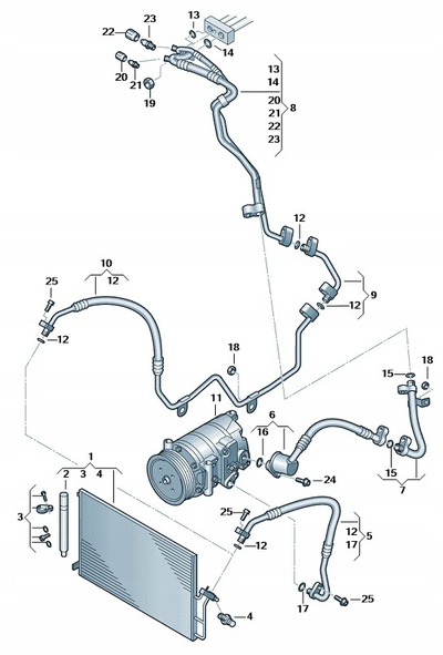 2E0867471D уплотнители o - ringi кондиционера volkswagen crafter комплект