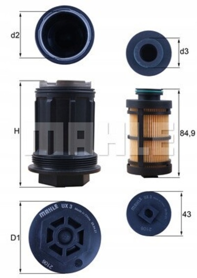 UX3KIT ux 3kit mahle original фильтр mocznikowy