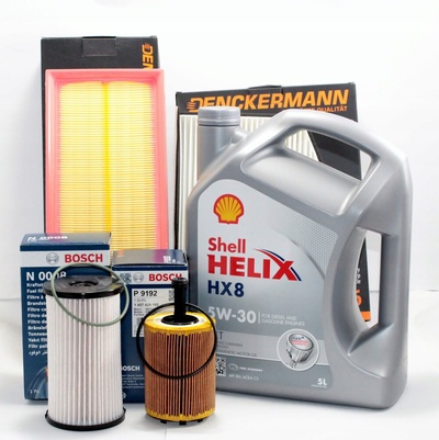 A140460 фильтры + масляный shell hx8 5w30 5l audi a3 1.9 2.0 tdi