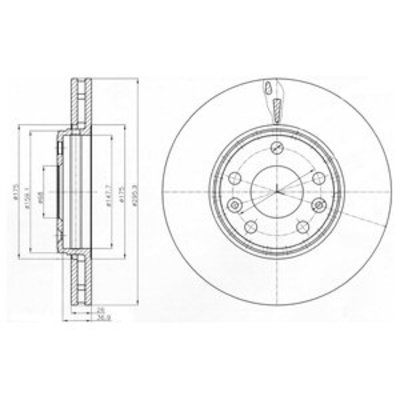 BG4264 тормозной диск delphi передние renault megane cc
