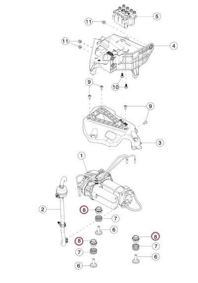 102791200A Кронштейн компрессора пневмоподвески Tesla Model S 2-й рест. 2021 1027912-00-A,1044919-00-E,1044911-00-D