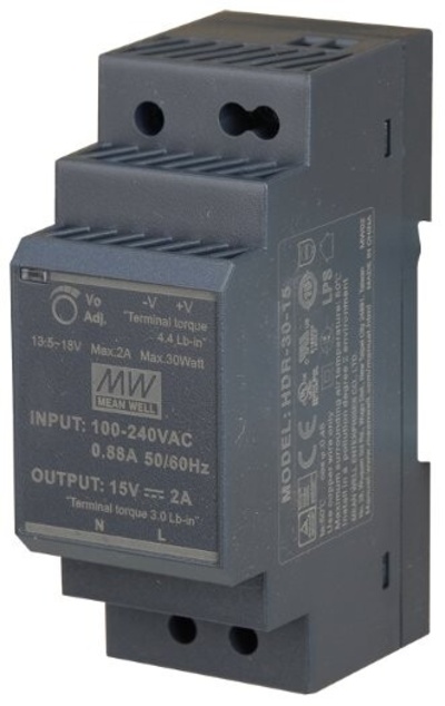 HDR3015 блок питания 15v mean же hdr - 30 - 15 2a 30w шина din