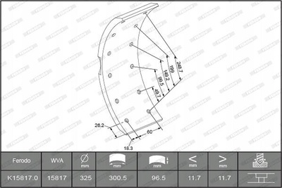 K15817.0F3652 ferodo k15817.0 - f3652 комплект челюстей колодок , h