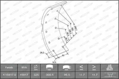K15817.0F3652 ferodo k15817.0 - f3652 комплект челюстей колодок , h