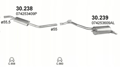 30.238 глушитель глушители volkswagen транспортер t4 познан