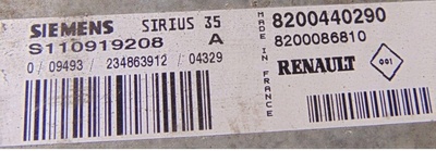 S110919208A блок управления renault 8200440290 чистый