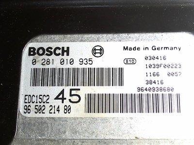 9650221480 Блок управления двигателем Peugeot 307 2003 / Bosch 0281010935