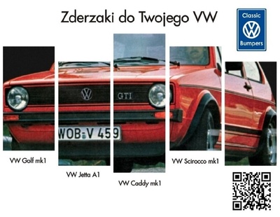 Бампера volkswagen гольф caddy mk1 jetta a1 хромированная черные