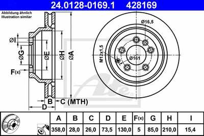 24.01280169.1 ate 24.0128 - 0169.1 диск тормозной 1szt