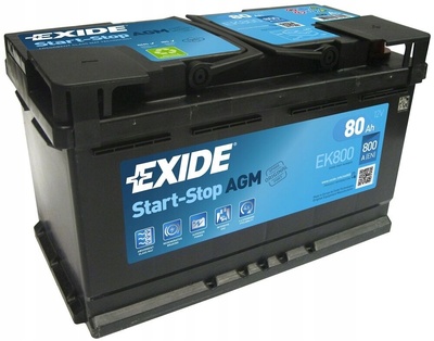 ek800 аккумулятор exide start - stop agm 80ah 800a