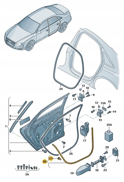 4H0839717C уплотнитель дверь внешних задняя левая audi a8 d4 aso оригинал новая
