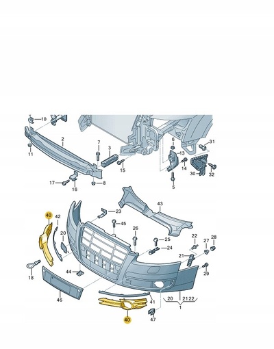 4F0807682D01C решётка бампера переднего audi a6 c6 s - line л п