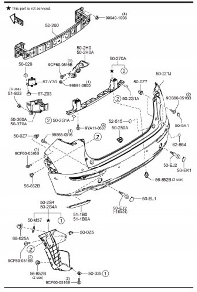 DFR550221C8P бампер задняя mazda cx - 30 дм 2019r. - new oe