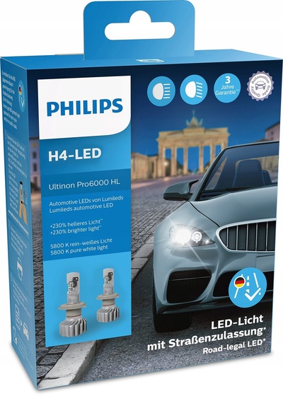 1365131 12 / 1063a лампа philips ultinon pro6000 h4 - led 5 , 800k