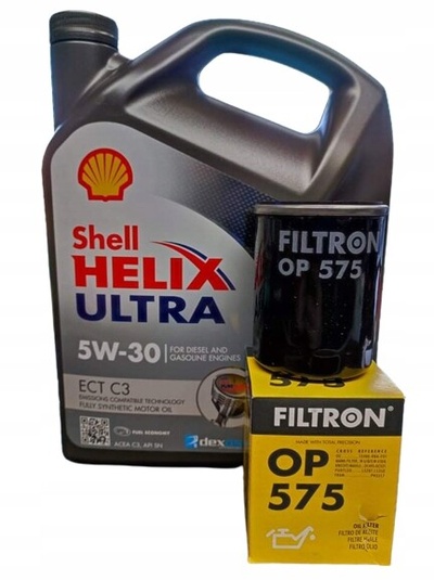 OP575 масляный shell helix ultra ect 5w30 4l фильтр