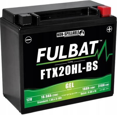 YTX20LBS аккумулятор гелевый fulbat ytx20hl - bs 12v 18.9ah 310a
