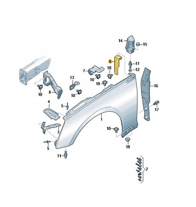 8W6821433 крепление крепление крыла левая audi a5 b9 rs5