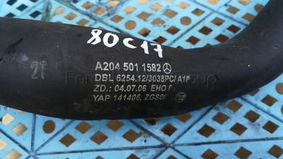 A2045011582 Патрубок радиатора левый Мерседес 204 207 212 218 (80C17) MERCEDES BENZ C-Class|E-Class|CLS-Class W204|W212|W207|W218 2010