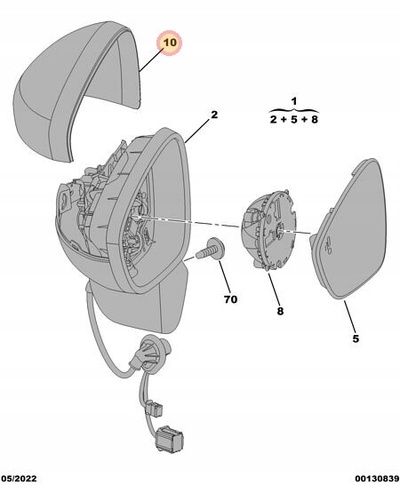 98111712KT корпус зеркала внешнего левый opel crossland x - 98111713kt