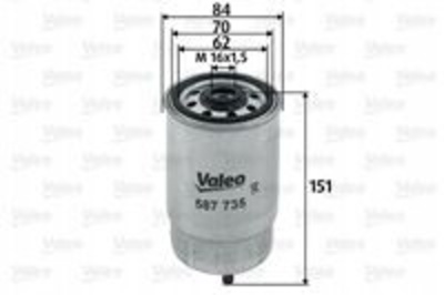 587735 valeo фильтр топлива дизель puszkowy hyundai i30 i 07 - / i30 ii 11 - / i40 11 -