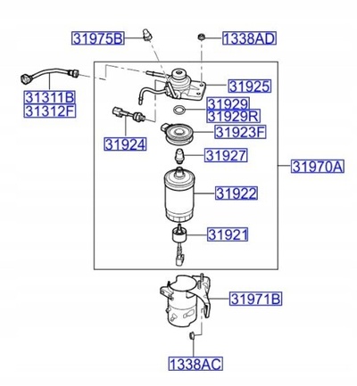 319224H001 фильтр топлива hyundai / kia ceed 1 , 6crdi oe hyundai oe фильтр