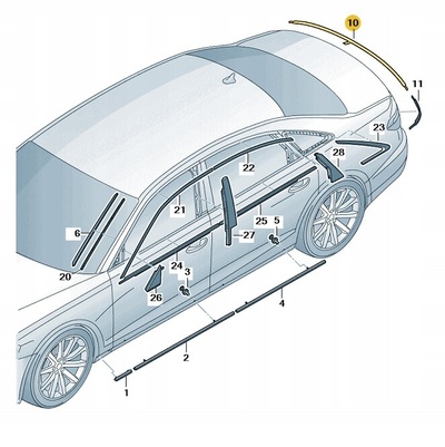 4N0853927A2ZZ накладка декоративная капота tylnej центральная audi a8 d5 aso orygniał новая