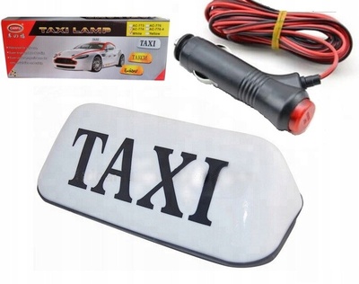 Duża Lampa TAXI na Magnes Biała Kogut Sygnalizator z Włącznikiem z Wtyczką большая фара такси на магнит белый петух сигнализатор с włącznikiem с вилкой
