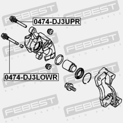 0474DJ3UPR febest 0474 - dj3upr болт ведущий , суппорт тормоза