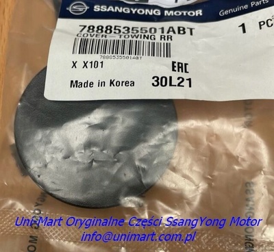 7888535501ABT заглушка крюка фаркопа задняя ssangyong xlv