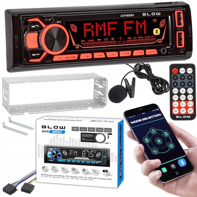Радио автомобильные 1 - din bluetooth usb sd rds цвета микрофон пульт комплект