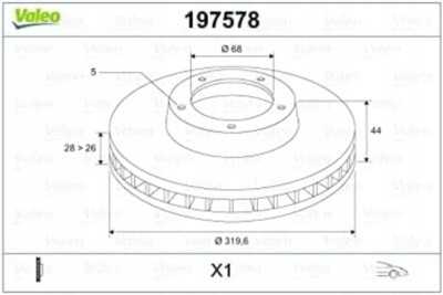 197578 valeo диск тормозной