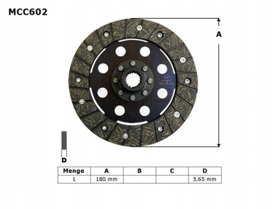 MCC602IR диск sprzęgłowa bmw r 850 gs / r / rt 97 - 99 , r 1100 gs 93 - 99 , k 100 lt /