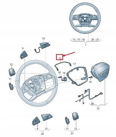 4M8971095GL new audi q8 4mn фронт bumper wiring сет original