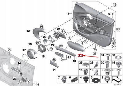 51417379947 мини купер f55 фронт left door armrest 7379947