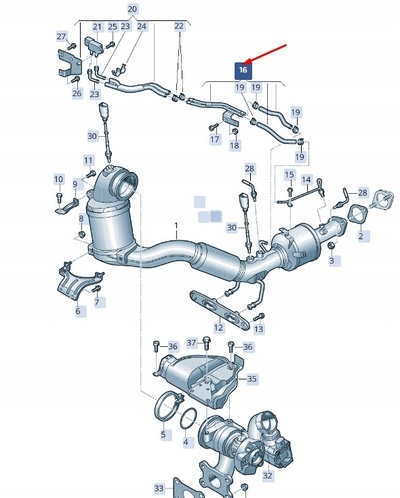04E131582D skoda superb mk3 exhaust система control line