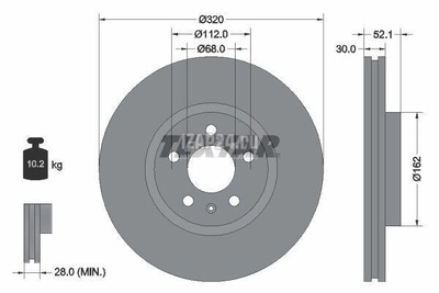 8R0615301C Диск тормозной передний вентилируемый VAG Q5 [8R] (2008 - 2017)