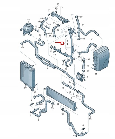 7P0121070AB volkswagen touareg 7p mk2 coolant pipe with coolant hose