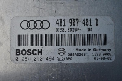 4B1907401D Блок управления двигателем AUDI A6 C5+ 2001 0 281 010 494